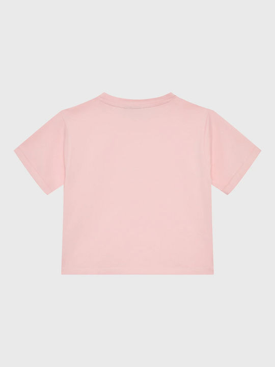 Παιδικό Crop Top Κοντομάνικο Ροζ Nicky