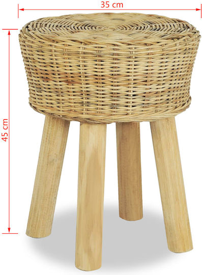 Градински Табурет От Ратан Кафяв 35x35x45см