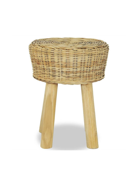 Garden Stool Outdoor Rattan Brown 35x35x45cm