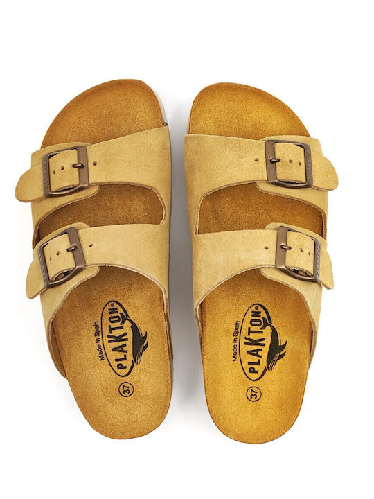 Leather Women's Flat Sandals Anatomic Flatforms Mushroom