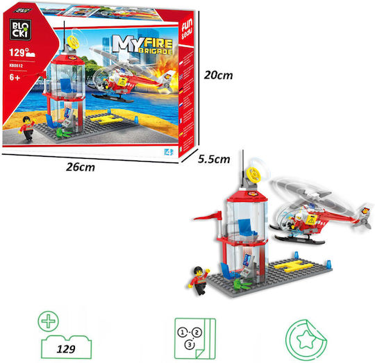 Blocki Τουβλάκια My Fire Brigade Helicopter Pads για 6+ Ετών 129τμχ