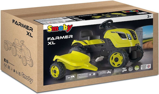 Kids Foot-to-Floor Ride On Tractor with Trailer & Pedal Farmer XL Green