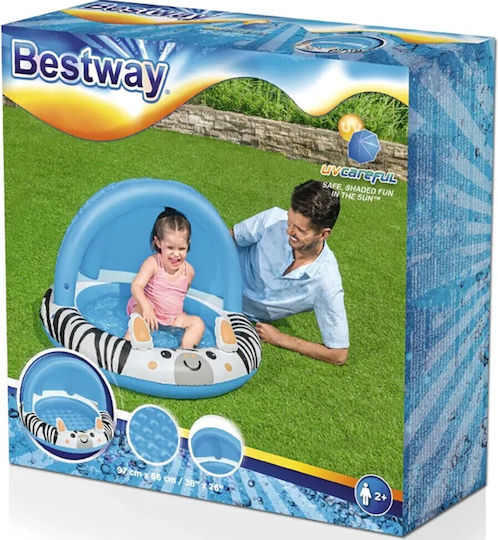 Bestway Kinder Rundes Schwimmbecken 26l Aufblasbar 97x66cm Hellblau