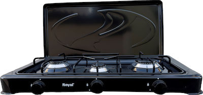 Royal Liquid Gas Countertop Triple Burner Black