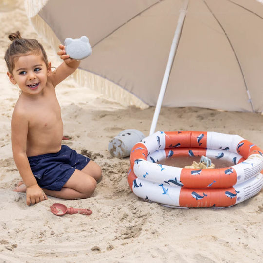 Swim Essentials Red-White Whale Παιδική Στρογγυλή Πισίνα PVC 15lt Φουσκωτή Κόκκινη