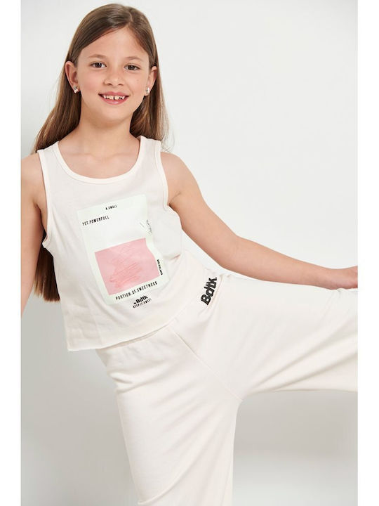 Kids' Crop Top Sleeveless Beige