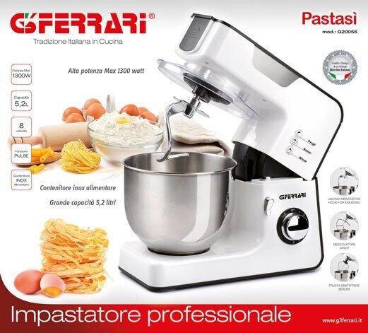 G3Ferrari G20056 Stand Mixer 1300W with Stainless Mixing Bowl 5.2lt