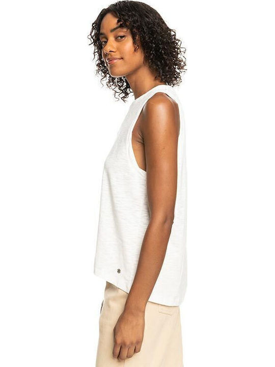 On The Shoreline Women's Summer Blouse Cotton Sleeveless White