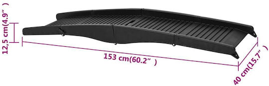 vidaXL Ramp Car for Dog Folding Black 153 x 40 x 12.5 cm Black