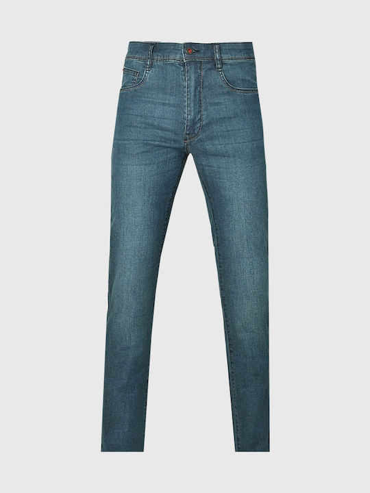 Men's Elastic Regular Straight Fit Blue Jeans Pants