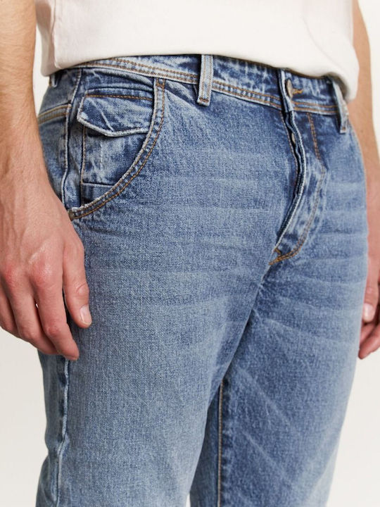 Wendell Men's Elastic Jeans Pants with Slim Fit Blue
