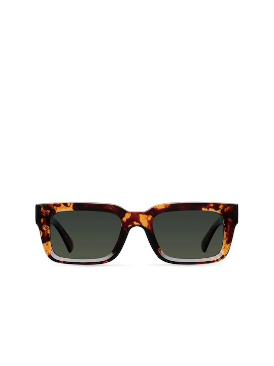 Meller Ekon Sunglasses with Tigris Olive Tartaruga Plastic Frame and Green Polarized Lens EK-TIGOLI
