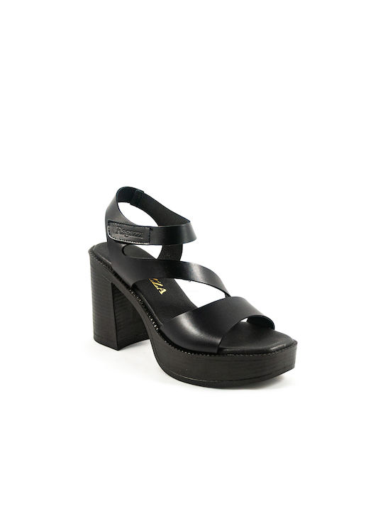 Ragazza Platform Leather Women's Sandals Black