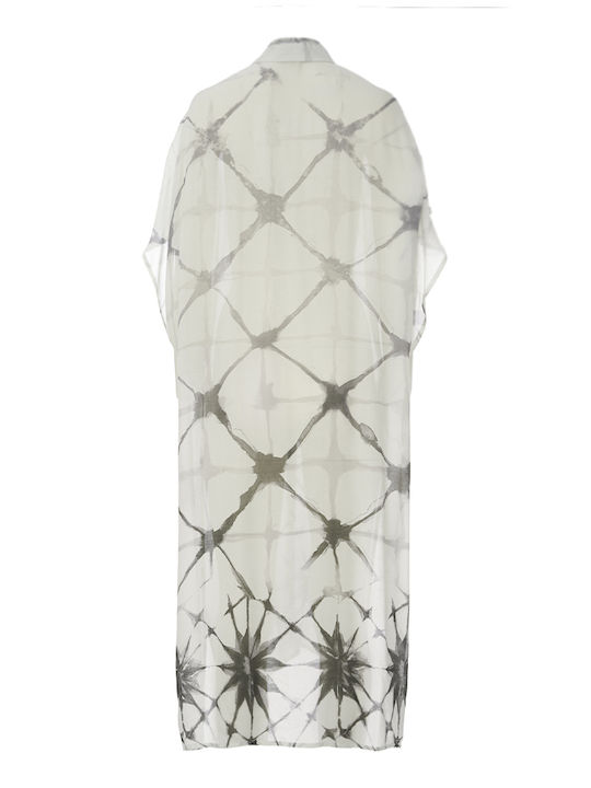 Sommer Maxi Hemdkleid Weiß