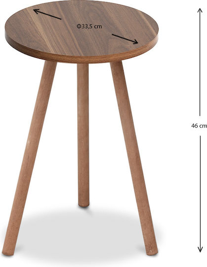 Rundes Beistelltisch Roma Holz Braun M33.5xL33.5xH46cm