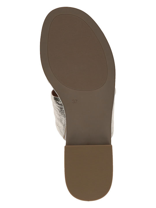 Leather Women's Flat Sandals Anatomic in Gold Color