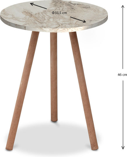 Rundes Beistelltisch Roma Holz Grau M33.5xL33.5xH46cm