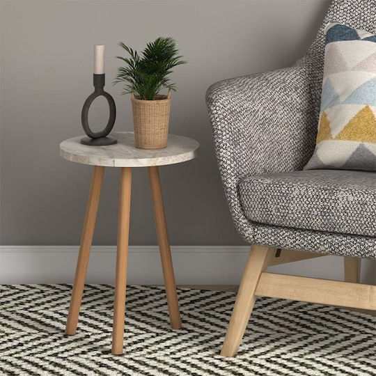 Rundes Beistelltisch Roma Holz Grau M33.5xL33.5xH46cm