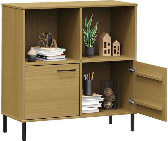 Oslo Living Room Cabinet Made of Solid Wood Beige 90x35x90.5cm