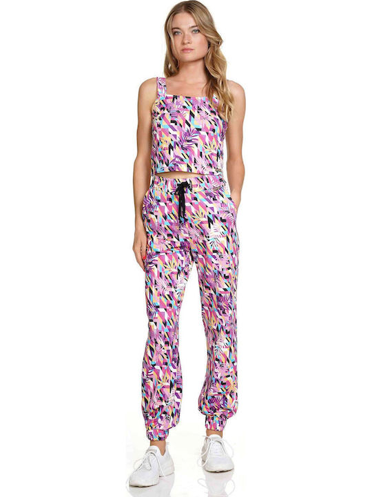 Women's Summer Crop Top Cotton Sleeveless Floral Multicolour