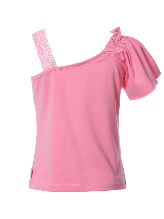 Matoufrance Kids Blouse Short Sleeve Pink