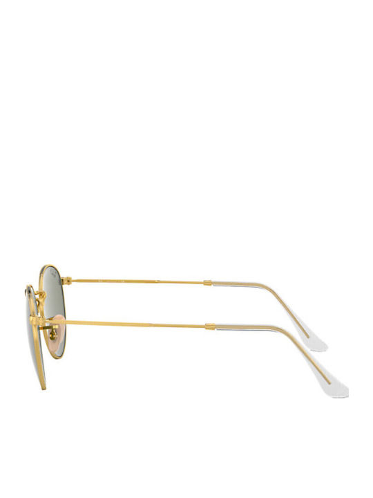 Ray Ban Round Metal Unisex Sunglasses with Gold Metal Frame and Green Polarized Lens RB3447 001/58