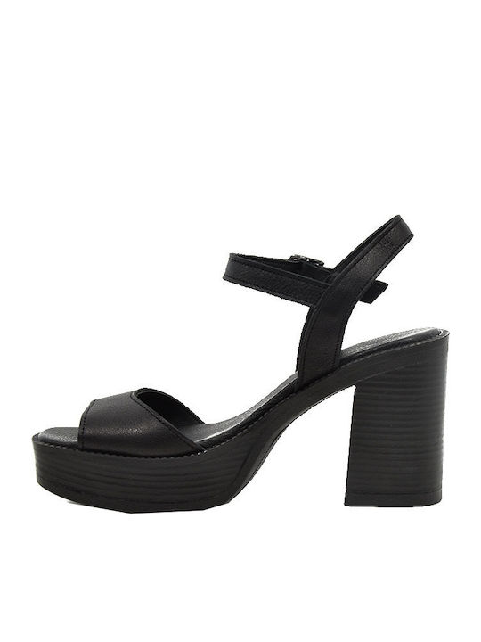 Din piele Sandale Negre
