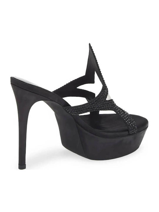 Fameaholic Sandals with Strass Black