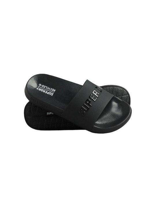 Superdry Code Slides σε Μαύρο Χρώμα