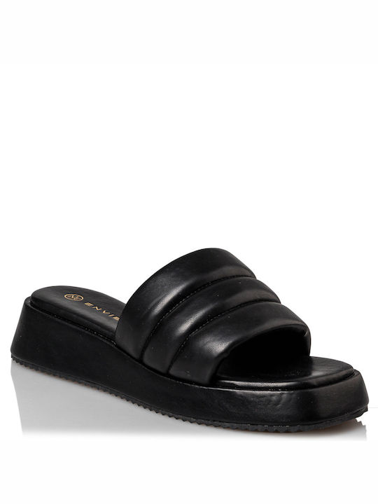 Envie Shoes Women's Flat Sandals Flatforms in Black Color