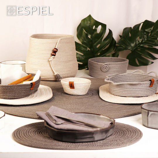Espiel Καλάθι Ψωμιού Μεταλλικό Λευκό / Ασημί 21x21x10cm