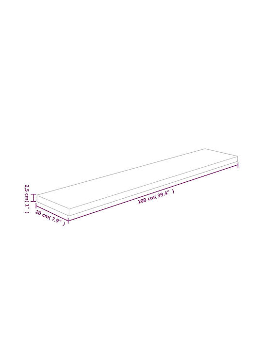 Ράφι Τοίχου Μπεζ 100x20x2.5εκ.