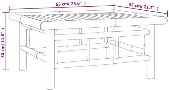 Masa Masa de lounge pentru spații exterioare mici de bambus 65x55x30buc