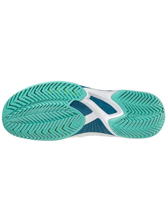 Mizuno Wave Exceed Tour 5 AC Ανδρικά Παπούτσια Τένις για Σκληρά Γήπεδα White / Moroccan Blue / Turquoise