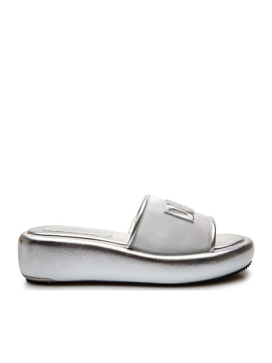 K1321021 Women's Flat Sandals Flatforms in Silver Color