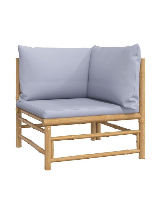 Canapea cu două locuri Exterior Bambus cu Perne 138x69x65cm