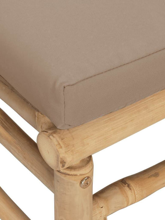 Corner Sofa Outdoor Bamboo with Pillows 138x69x65cm