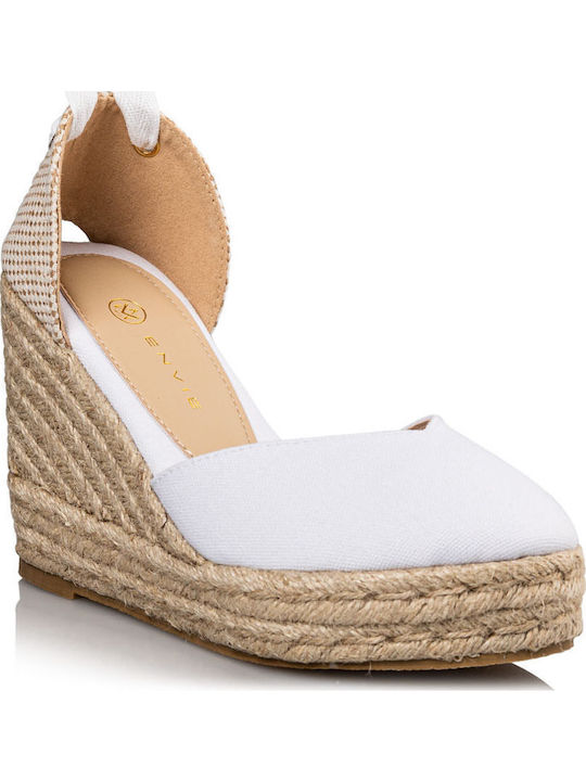 Women's Fabric Platform Espadrilles White