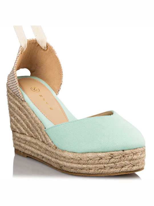 Envie Shoes Women's Fabric Platform Espadrilles Light Blue