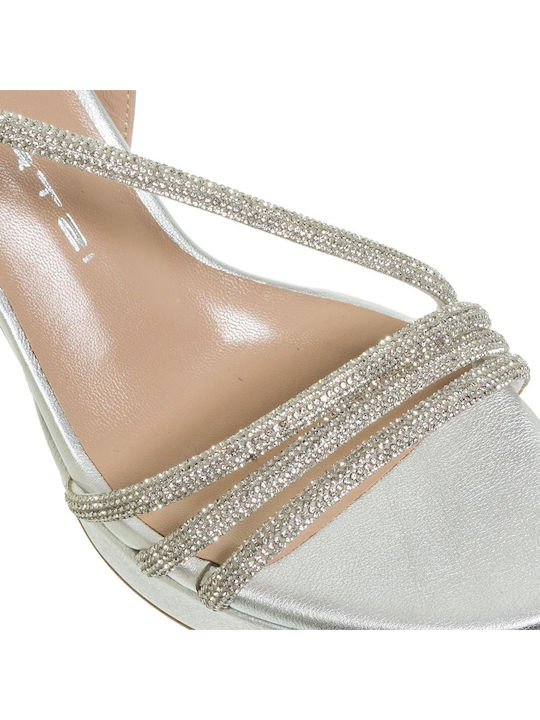 Leather Sandals with Strass Moon