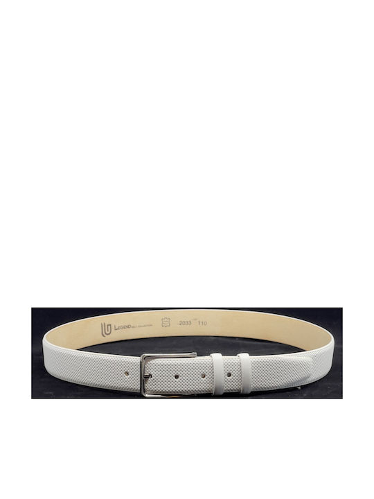 Men's Belt Leather White