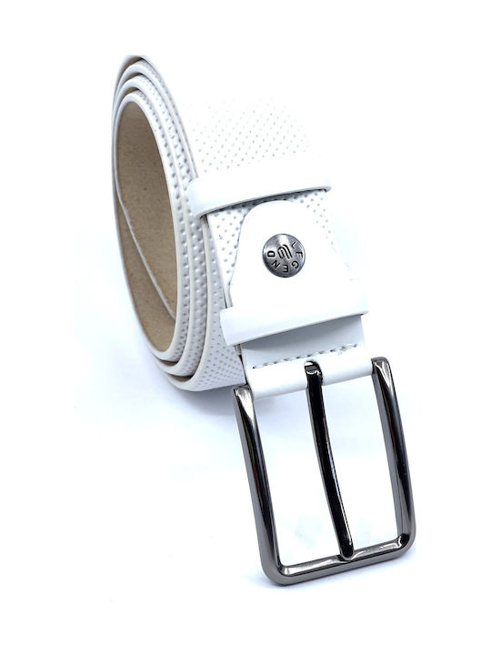 Men's Belt Leather White