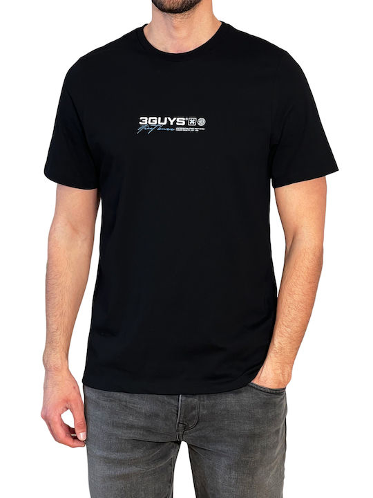 3Guys Men's Short Sleeve T-shirt Black