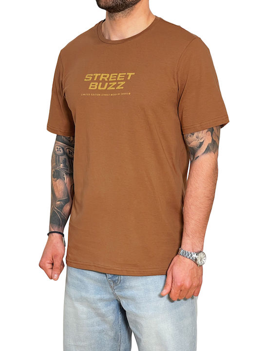 3Guys Men's Short Sleeve T-shirt Brown