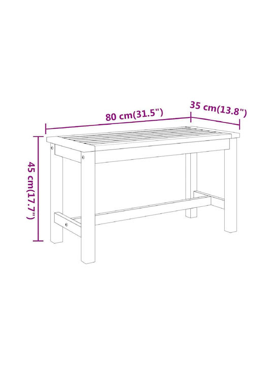 Bench Outdoor Wooden 80x35x45cm