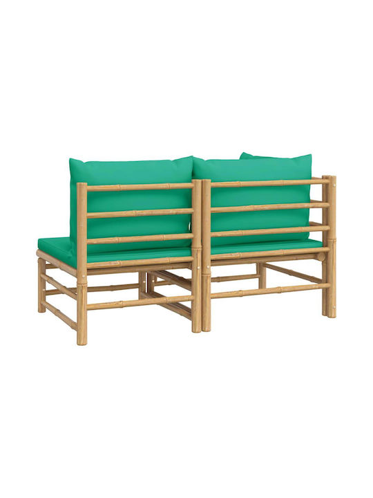 Zweisitziges Sofa Außenbereich Bamboo mit Kissen 124x69x65cm
