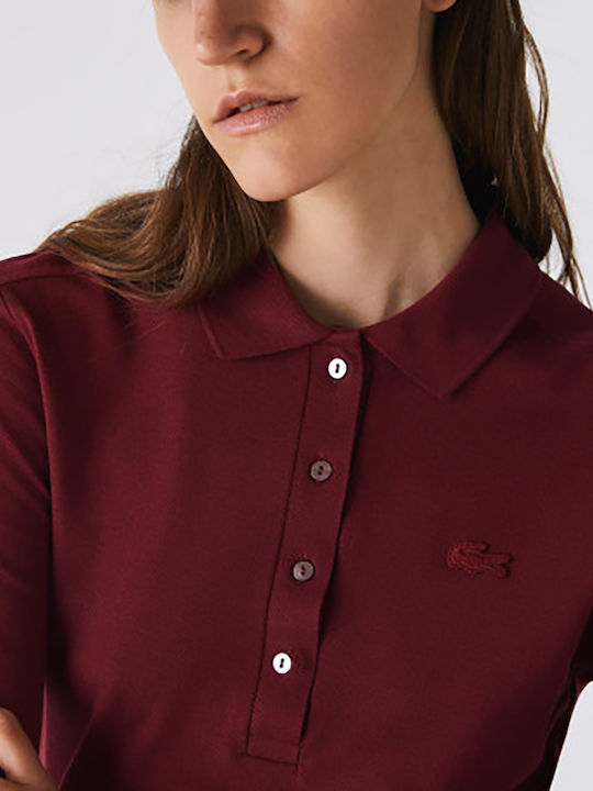 Women's Polo Blouse Long Sleeve Burgundy
