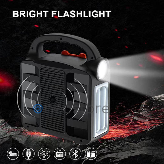 Sistem De Iluminat Solar EP-396 Cu Obiectiv 3 Becuri Radio Și Încărcător USB EP-396