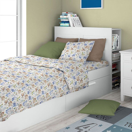 Dimcol Kinderdecke Einzel Dino 517 Sky Blue 160x240cm