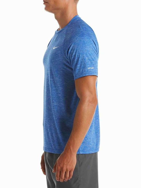 Nike Essential Hydroguard UPF 40+ Ανδρική Κοντομάνικη Αντηλιακή Μπλούζα Μπλε